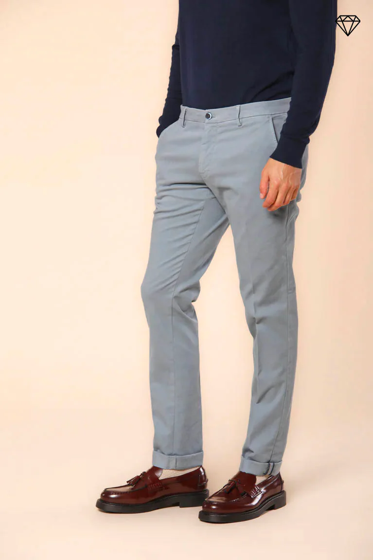 Milano pantalone chino uomo in gabardina stretch extra slim fit ① - Image 3