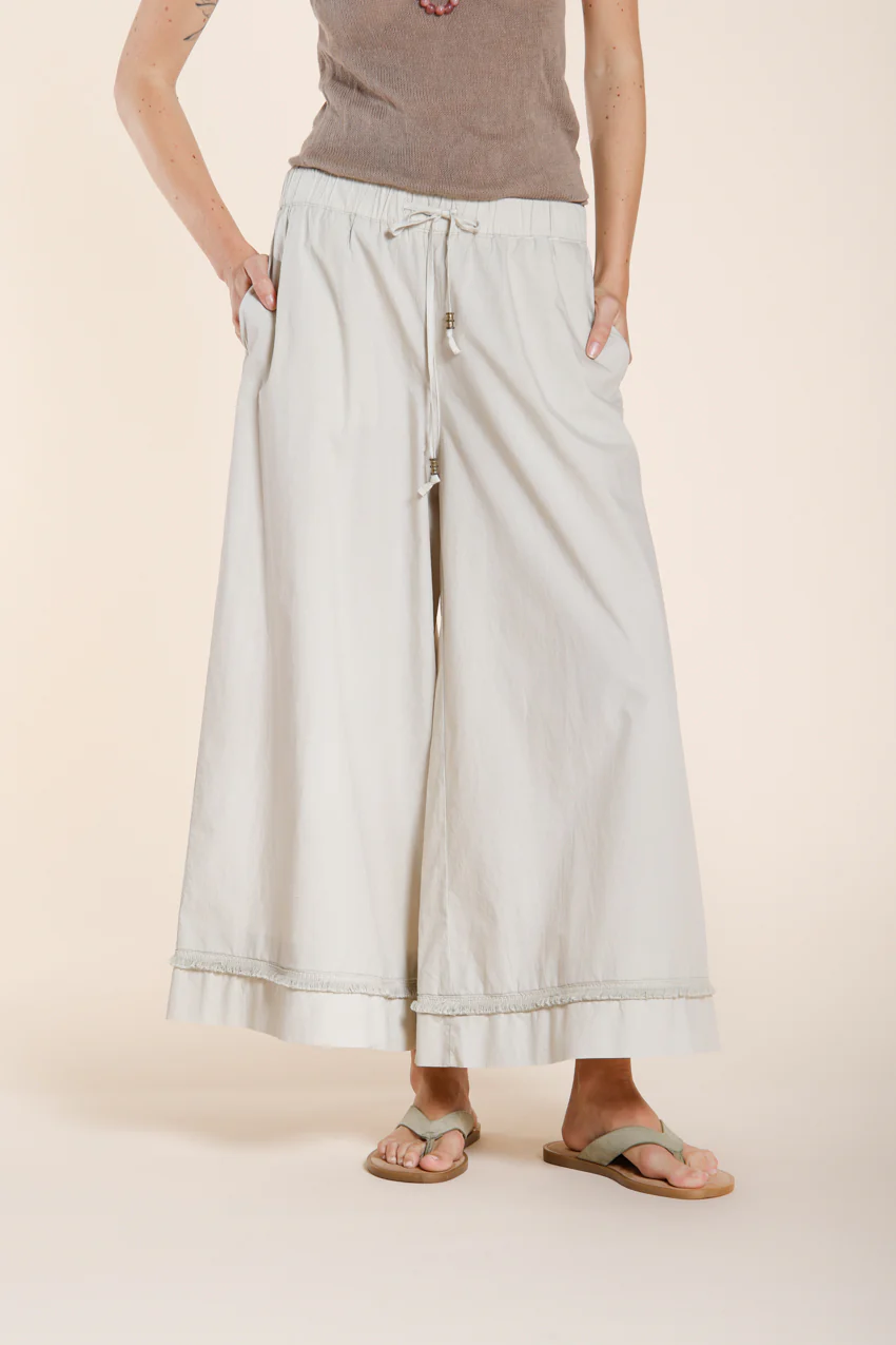 Portofino Cropped pantalone chino jogger donna in popeline wide leg - Image 2