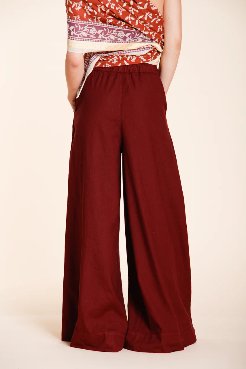 Portofino pantalone chino jogger donna in tela di lino e cotone leggero wide leg - Image 5