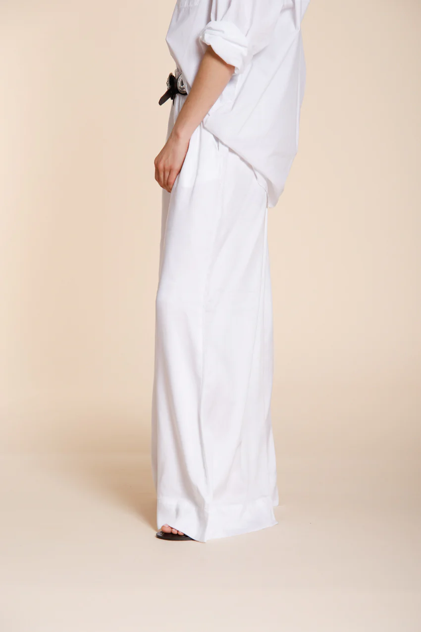 Portofino pantalone chino jogger donna in tela di lino e cotone leggero wide leg - Image 5