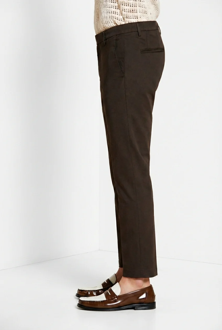 Torino City Icon Flex pantalone chino uomo in cavallery di cotone e lino stretch slim fit - Image 4