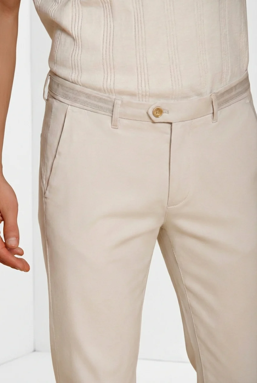 Torino City pantalone chino uomo in tricotina fine di cotone e lyocell slim fit - Image 3