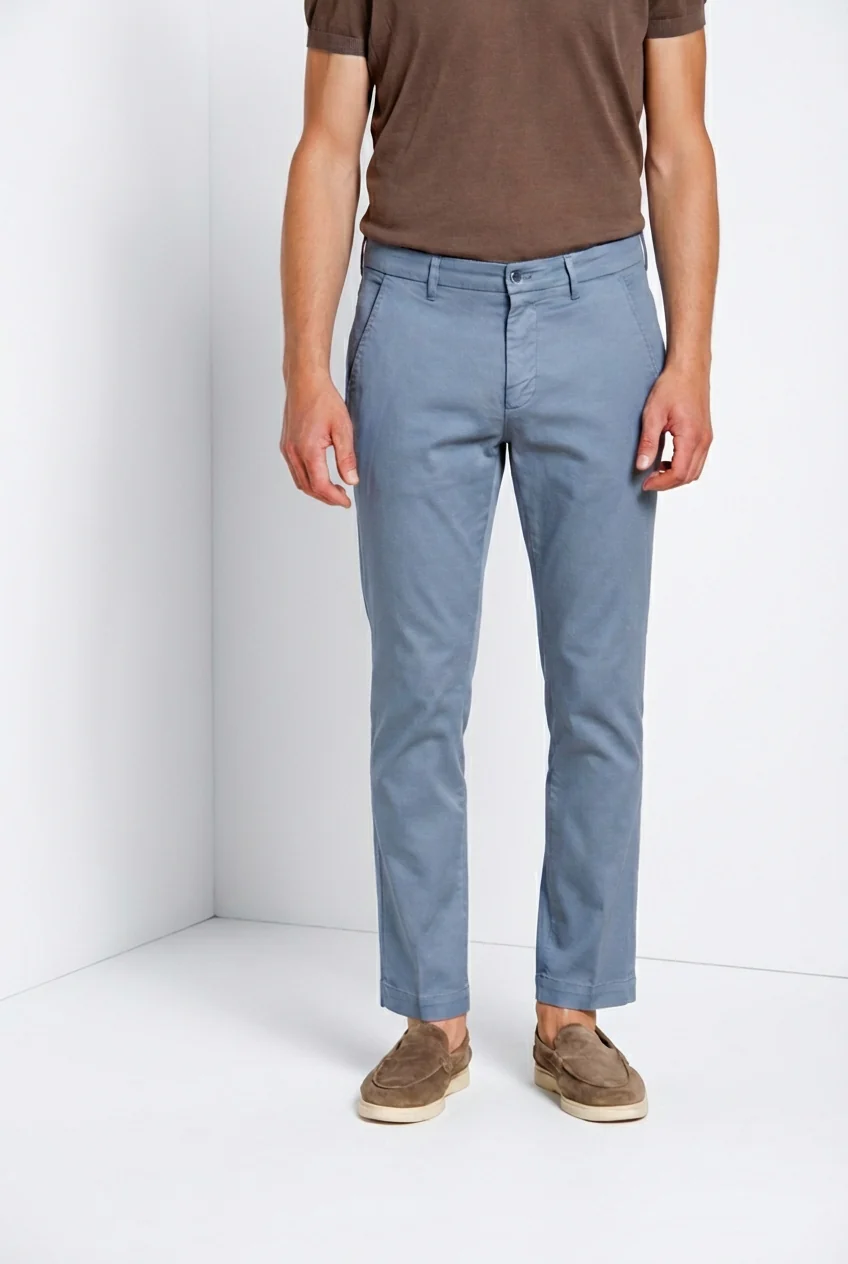 Torino Flex pantalone chino uomo in gabardina stretch slim fit ①