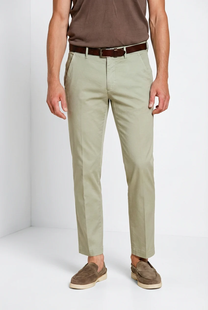 Torino Flex pantalone chino uomo in gabardina stretch slim fit ①