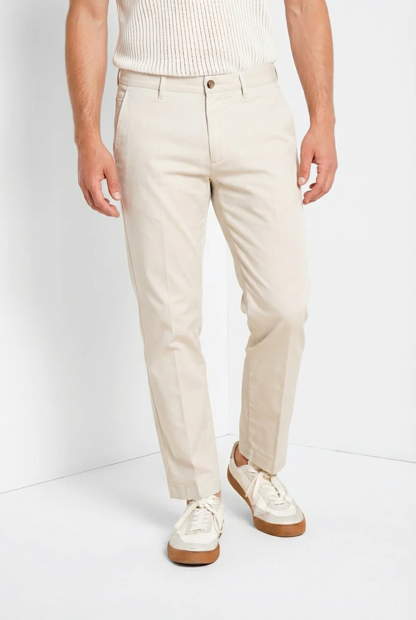 Torino Flex pantalone chino uomo in gabardina stretch slim fit ①