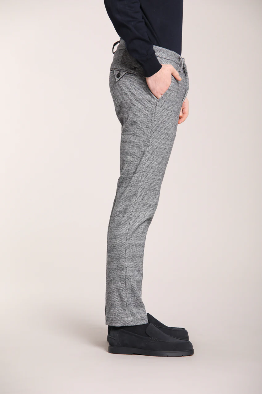 Torino Jog pantalone chino uomo in jersey con microdisegno slim fit - Image 4