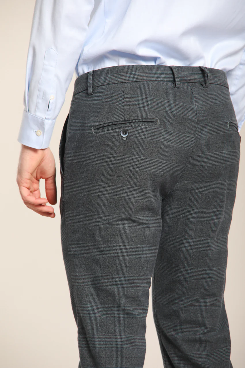 Torino pantalone chino uomo in cotone stretch con fantasia galles sfumato slim fit - Image 2