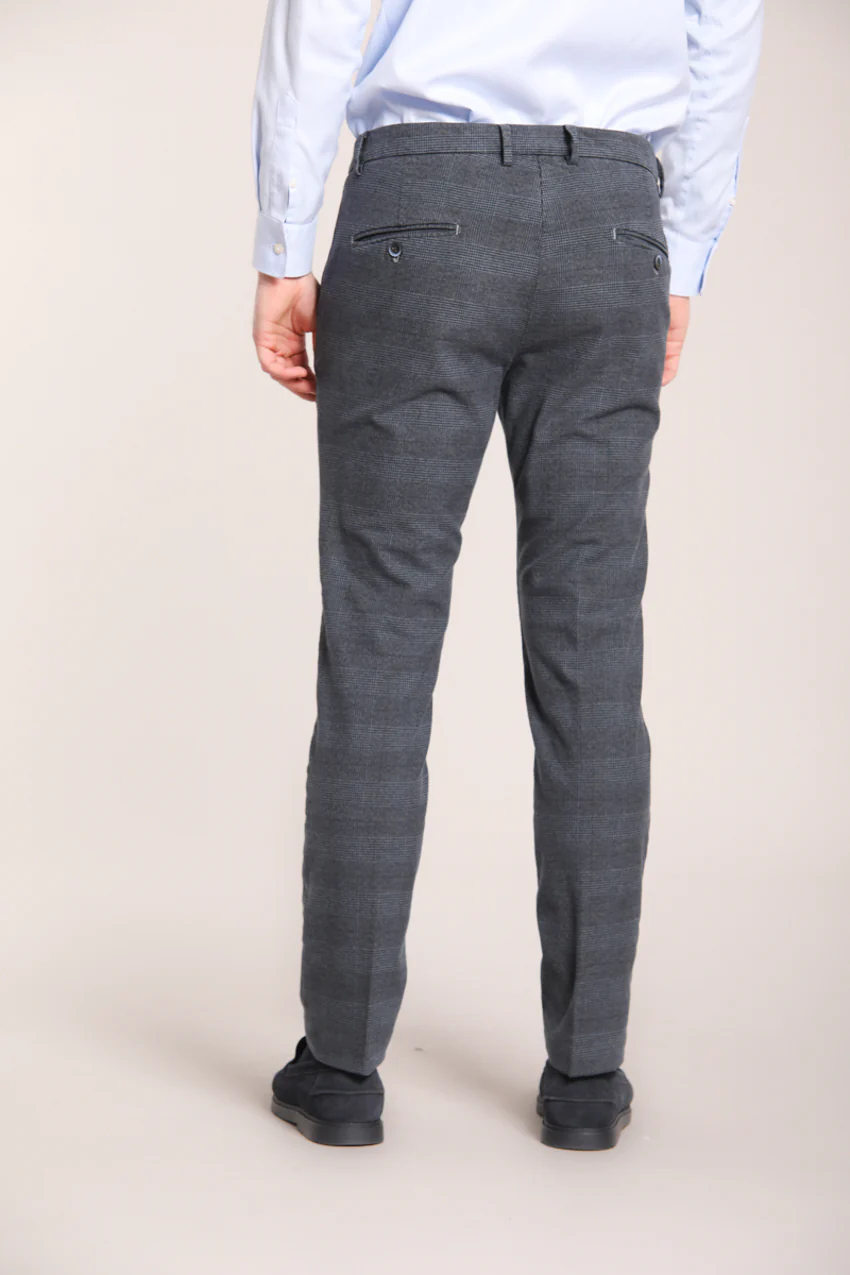 Torino pantalone chino uomo in cotone stretch con fantasia galles sfumato slim fit - Image 5