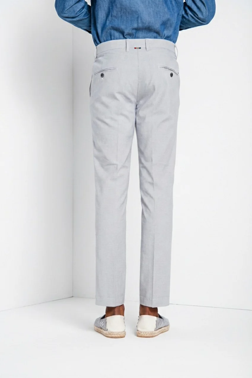 Torino pantalone chino uomo in microfantasia pied de poule tinto filo blu slim fit - Image 5