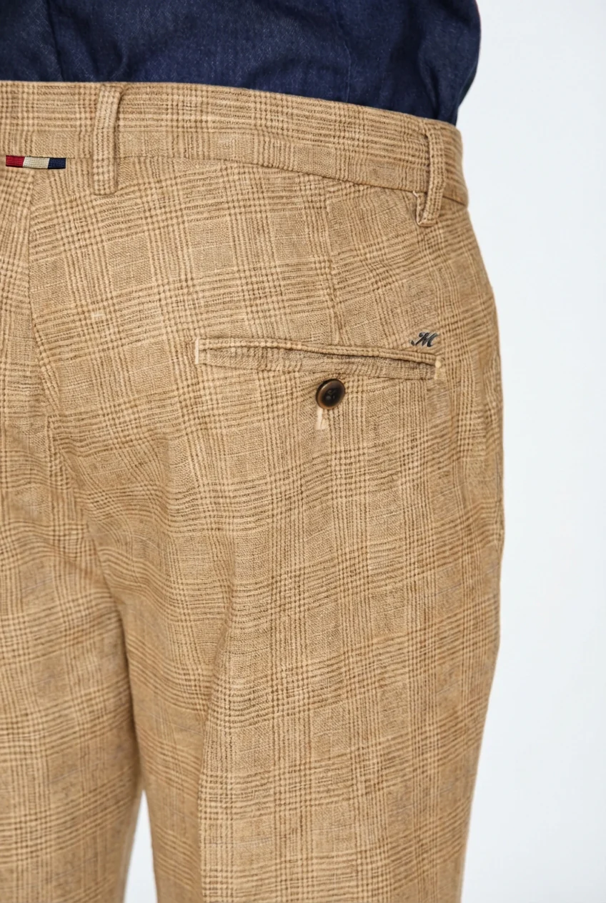 Torino pantalone chino uomo stampa galles con filato moro slim fit - Image 2