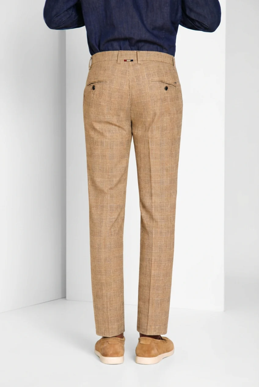 Torino pantalone chino uomo stampa galles con filato moro slim fit - Image 4