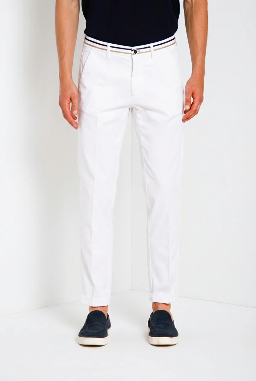 Torino Summer pantalone chino uomo in twill di cotone e lyocell slim fit