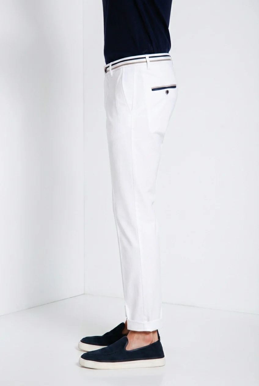 Torino Summer pantalone chino uomo in twill di cotone e lyocell slim fit - Image 3