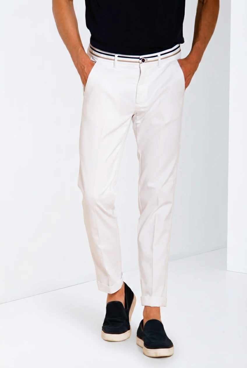 Torino Summer pantalone chino uomo in twill di cotone e lyocell slim fit - Image 4