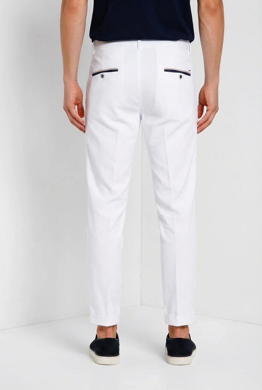 Torino Summer pantalone chino uomo in twill di cotone e lyocell slim fit - Image 5