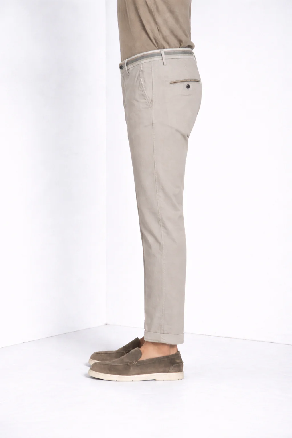 Torino Summer pantalone chino uomo in twill di cotone e lyocell slim fit - Image 3