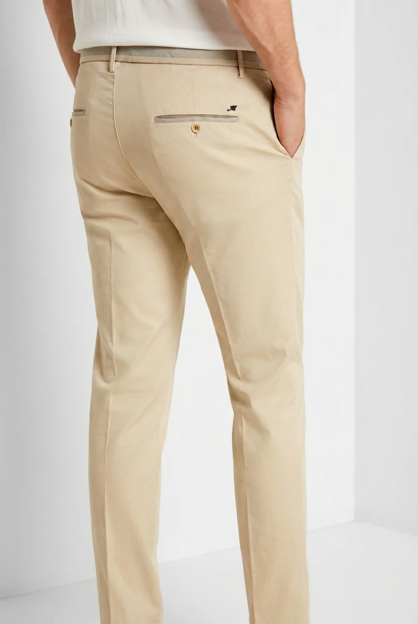 Torino University pantalone chino uomo in raso stretch slim fit - Image 2