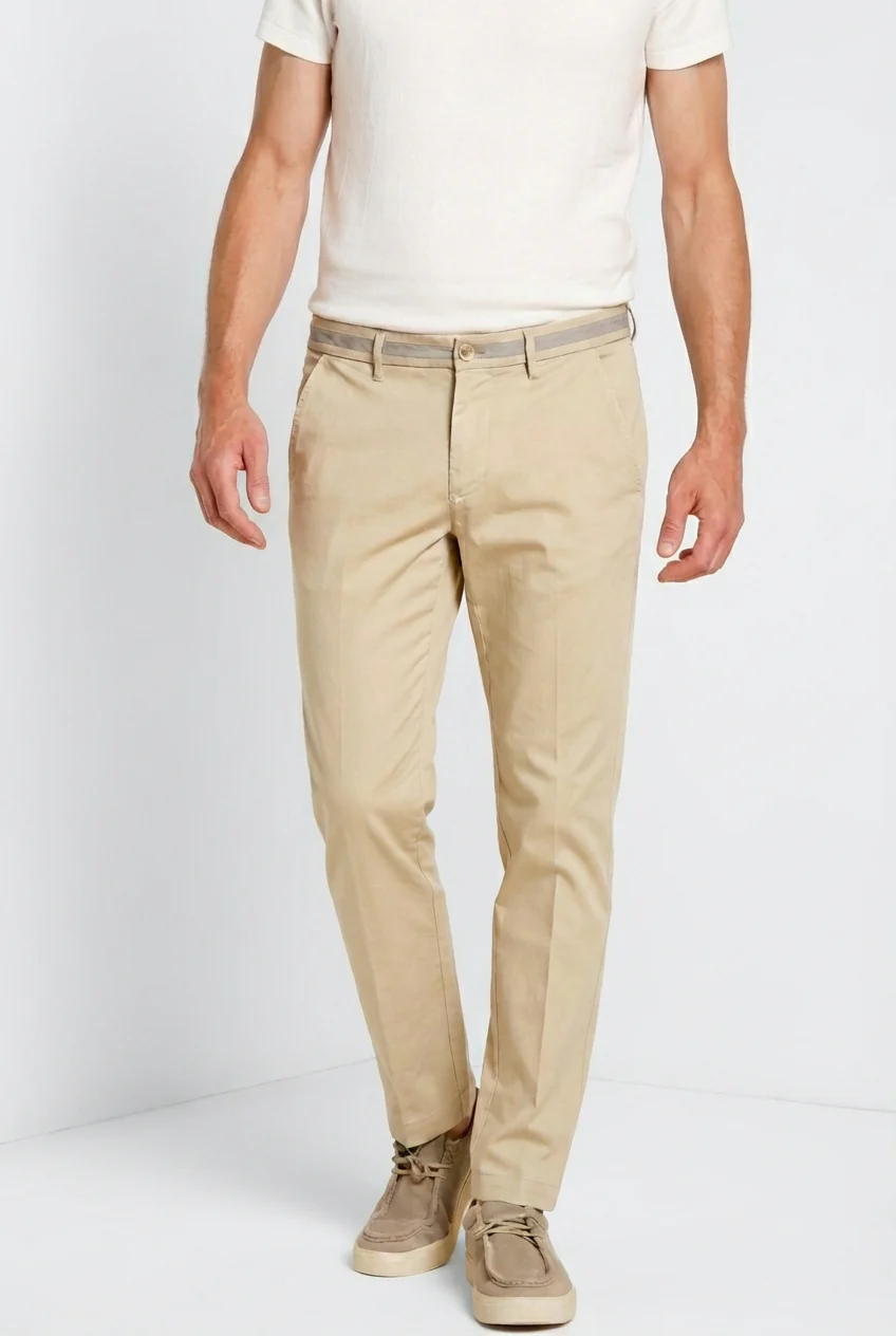 Torino University pantalone chino uomo in raso stretch slim fit - Image 3